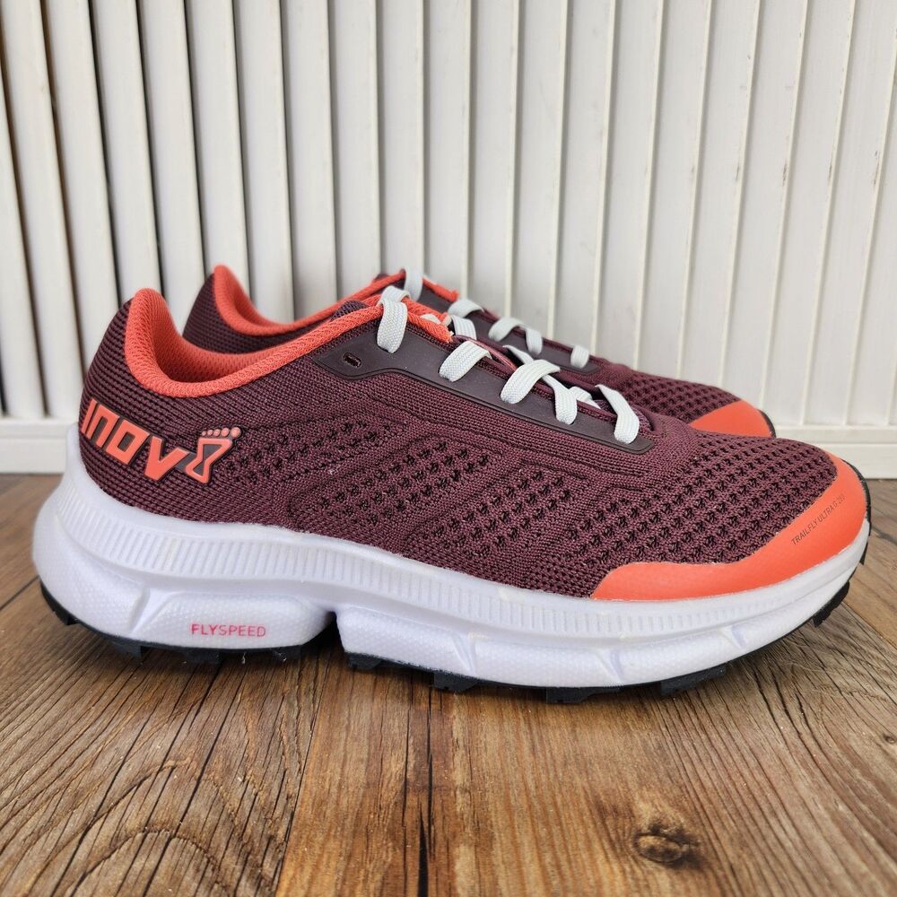 Inov-8 TrailFly Ultra G 280 Trail Running Shoes Womens Sz 8 Burgundy Sneakers